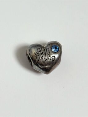 Pandora It’s a Boy Sterling Heart Charm with Blue Crystal Accent